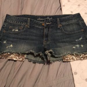 Denim shorts with a little added fun